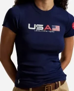 Polo Ralph Lauren Olympic Team USA 2026 Graphic Navy Blue Cotton Pullover T-Shirt