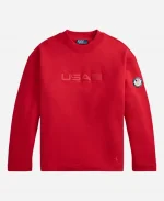 Polo Ralph Lauren Olympic Team USA 2026 Red Fleece Mockneck Sweatshirt
