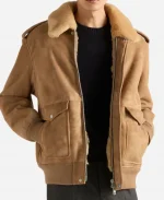 Prada Suede And Shearling Bomber Jacket