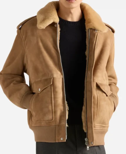 Prada Suede And Shearling Bomber Jacket