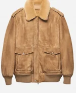 Prada Suede And Shearling Bomber Jacket - Brown