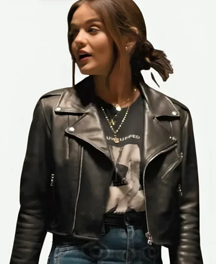 Puppy Love Film Lucy Hale Black Leather Jacket
