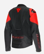 Racing 5 Perforated Leather Motorcycle Jacket- Black & Red