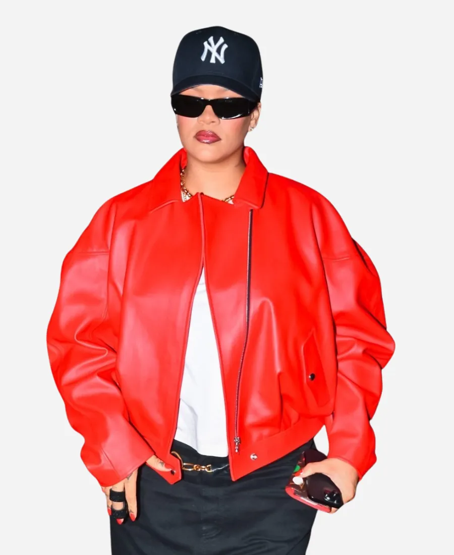 Rihanna Red Leather Jacket Rihanna Red Leather Jacket