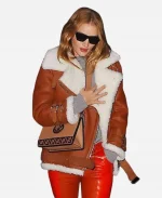 Rosie Huntington-Whiteley Shearling Jacket - Brown