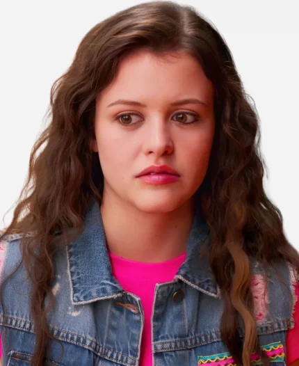 Sara Waisglass Ginny & Georgia Maxine Baker Blue Denim Trucker Vest