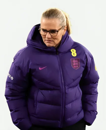 Sarina Wiegman Lionesses Purple Puffer Jacket