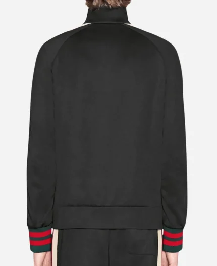 Savonches Gucci Logo Striped Black Track Jacket