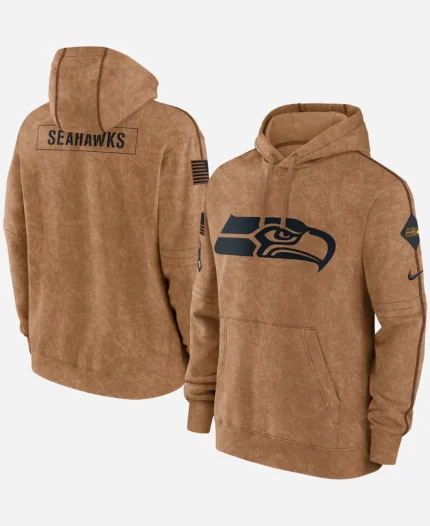 Seahawks Salute To Service Club Brown Hoodie