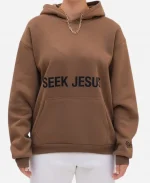 Seek Jesus Pullover Hoodie - Brown