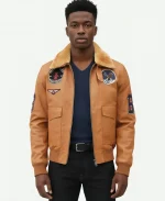 Sherpa & Patches Vintage Leather Jacket