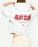 Slay Club Oversized Grey Pullover Hoodie