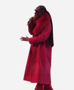 Snoop Dogg Vikings v Lions Super Bowl Halftime Show 2025 Christmas Red Fur Coat