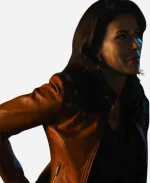 Sofia Pernas Tv Series Tracker Season 02 Billie Matalon Brown Leather Jacket