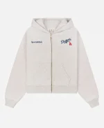 Sporty & Rich Dodgers Serif Cropped Zip Hoodie