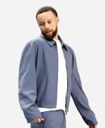Stephen Curry Warriors 2025 Miami Grey Zip-Up Jacket