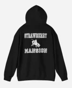 Strawberry Mansion Black Pullover Fleece Hoodie 