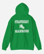 Strawberry Mansion Green Pullover Fleece Hoodie 
