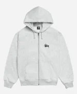 Stüssy Basic Heather Grey Zip Hoodie