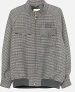Taylor Swift Chiefs vs Texans Plaid Wool Bomber Jacket - Grey