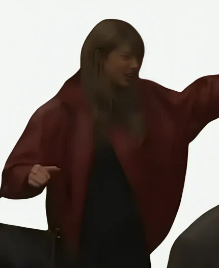 Taylor Swift KC Chiefs vs Denver Broncos Red Leather Jacket