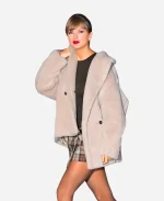 Taylor Swift Late Show With Stephen Colbert Short Teddy Bear Icon Beige Coat