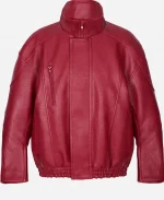 Taylor Swift Red Leather Bomber Jacket