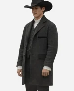 The Abandons S01 Garret Van Ness Black Wool Coat