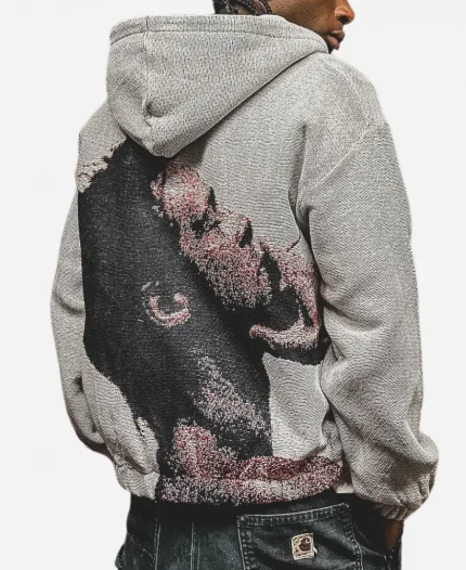 The Episodes Project FIGHT CLUB Tapestry Zip-Up Hoodie -Grey