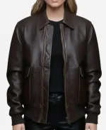 The Housemaid 2025 Sydney Sweeney Black Leather Bomber Sharp Jacket