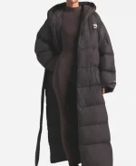 The North Face x Skims Nuptse Wrap Parka Brown Puffer Coat