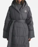 The North Face x Skims Nuptse Wrap Parka Grey Coat