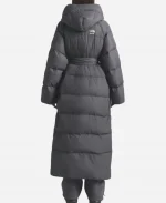 The North Face x Skims Nuptse Wrap Parka Grey Hooded Puffer Coat