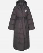 The North Face x Skims Nuptse Wrap Parka Puffer Coat - Brown