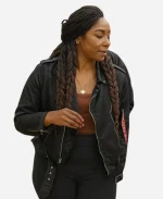 Tiffany Haddish Black Satin Jacket