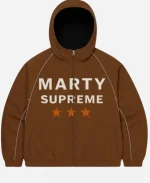 Timothee Chalamet Marty Supreme Brown Hooded Jacket
