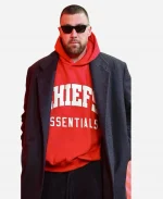 Travis Kelce Arrowhead Stadium Wool Trench Coat - Black