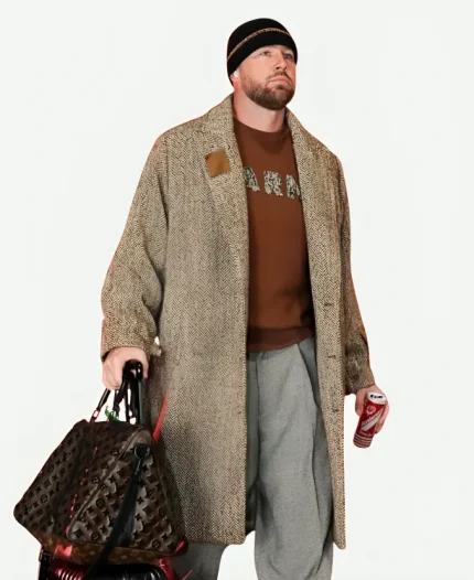 Travis Kelce Nissan Stadium Wool Coat - Brown