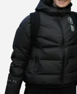 UWCL Black Hooded Puffer Jacket
