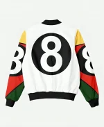 Unisex 8 Ball 90s Vintage Style White Bomber Jacket