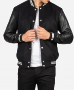 Unisex Deacon Black Letterman Varsity Bomber Jacket
