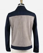 Unisex Kiton Blue & Beige Cotton Ea Suede Leather Denim Coat Jacket
