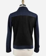 Unisex Kiton Blue & Brown Cotton Ea Suede Leather Denim Coat Jacket