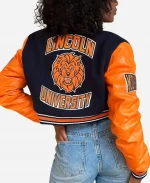 Unisex Lincoln University Lions Black And Orange Wool Varsity Jacket