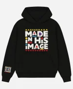Unisex Made In His Image Graphic Black Pullover Hoodie