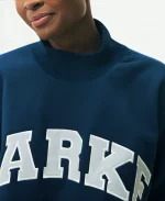 Unisex Parke Holiday Varsity Turtleneck Blue Fleece Sweatshirt