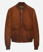 Unisex Prada Brown Suede Blouson Bomber Jacket