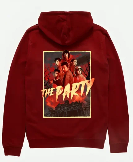 Unisex Stranger Things The Party Red Pullover Hoodie