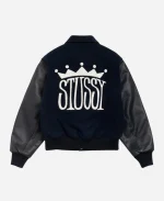 Unisex Stussy King Navy And Black Varsity Jacket