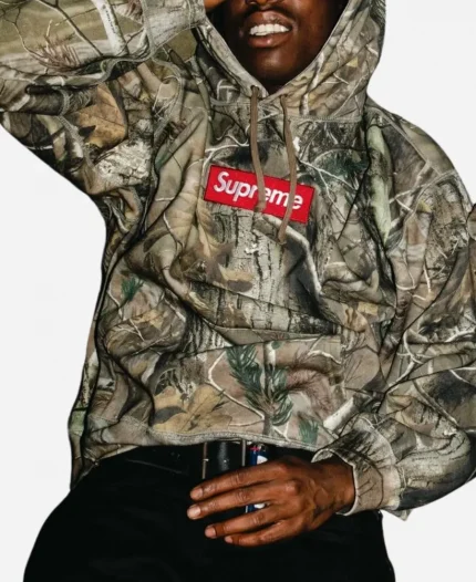 Unisex Supreme Box Logo Camo Hooded Sweatshirt